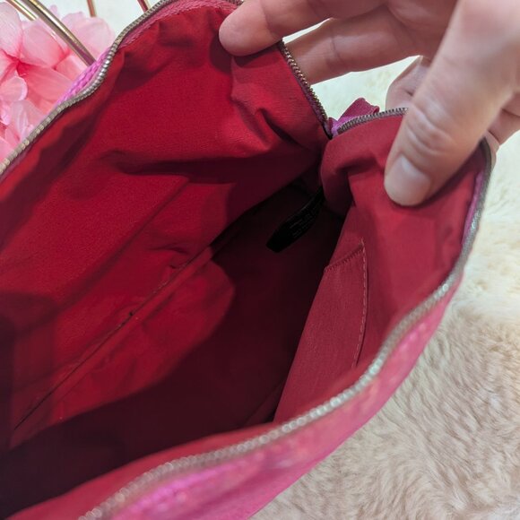 Hermes Hot Pink 100% Silk Bolide Pouch/ Bag - Picture 10 of 16